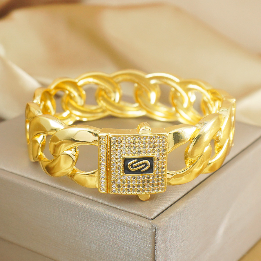 Women Accessories Dubai - Cuba Chain neutrale modearmband, 24K vergulde
