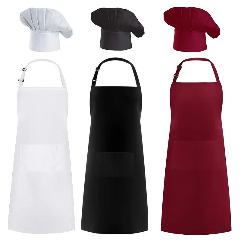 Women Kitchen Accessories - Schort Koksmuts Food Service Keukenpak Verstelbare